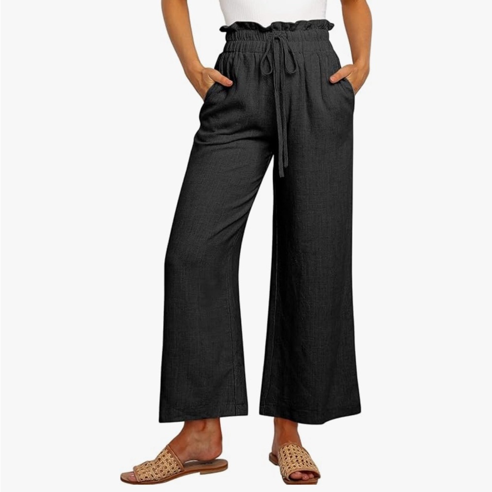 High Rise Wide-Leg Linen Pants